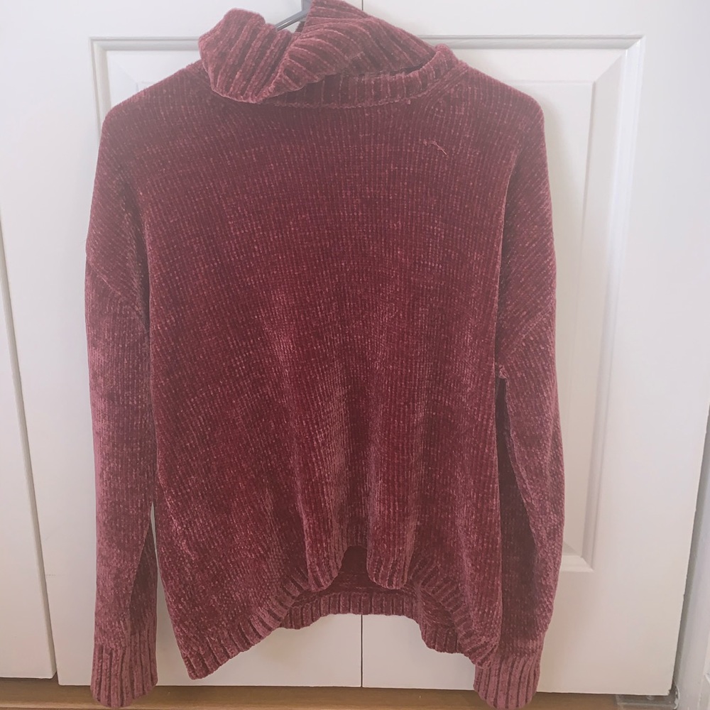 magenta turtle neck sweater